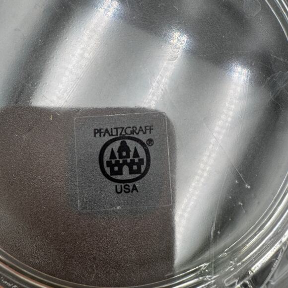 Vintage Pfaltzgraff Glass Chip and Dip Platter "Festivities" 12 7/8" Blown Glass - Picture 3 of 7